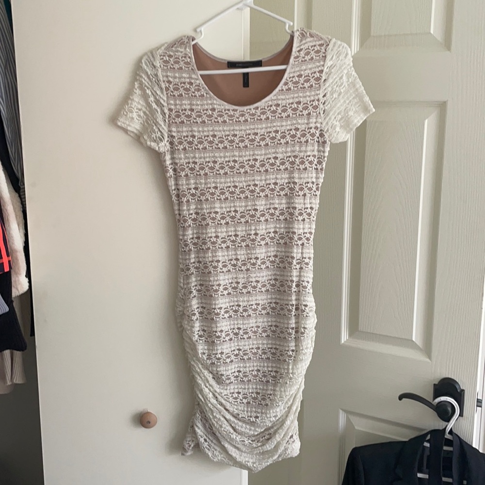BCBG lace ruched dress never worn!